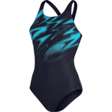 Polyester Swimsuits Speedo HyperBoom Placement Muscleback Swimsuit - Navy/Blue