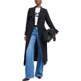 Coats River Island Tie Cuff Belted Duster Coat - Black