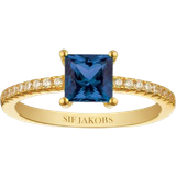Sif Jakobs Ellera Quadrato Ring - Gold/Transparent/Blue