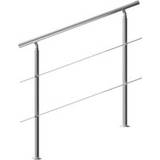 Stair Parts Monzana Banister Stainless Steel 1.2m 2 Crosspieces