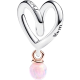 Pink Charms & Pendants Pandora Two Tone Wrapped Heart Charm - Silver/Rose Gold/Pink