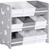 Grey Storage Boxes Kid's Room ZONEKIZ Kids Storage Rack with Nine Removable Baskets