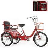 Rim Tricycle Bikes Noaled Cruiser Trike Bikes 20inch Cargo 3 Wheeled with Basket and Chi