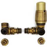 Mixing Valves Right Version with PEX Connectors Antique Brass Thermostatic Lockshield Angled Valve Set Double-Pipe Radiator