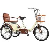 20" Tricycle Bikes Noaled Tricycle 3 Wheel Cruiser - Beige
