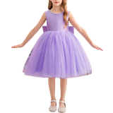 Shein Young Girls' Princess Dress With Faux Pearl Studs, Beaded Butterfly Decor, Suitable For Birthday Party, Dance, Wedding And Flower Girl