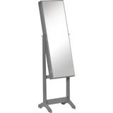 Homcom Cabinet Mirror Lockable Organiser - Grey