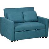 2 Seater - Blue Sofas Homcom Fabric Convertible 2 Bed Blue Sofa 120cm 2 Seater