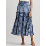 Ralph Lauren Skirts Ralph Lauren Pauldina Patchwork Floral Tiered Maxi Skirt, Blue/Multi