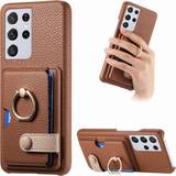 Shizhnng Protective Swivel Ring Wallet Case for Galaxy S21 Ultra
