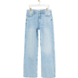 Blue - Women Jeans River Island High Waisted Relaxed Straight Leg Jeans - Blue