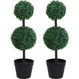 Artificial Plants OutSunny Double Ball Tree Green Artificial Plant 2pcs