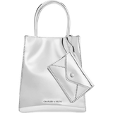 Silver Totes & Shopping Bags Charles & Keith Matina Metallic Elongated Tote Bag - Silver