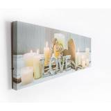Canvas Framed Art Graham & Brown The Home Love Led Light Neutral Framed Art 90x30cm