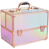 Gold Cosmetic Bags Beautify Large Holographic Makeup Case - Rose Gold