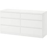 Wood Furniture Ikea Kullen White Chest of Drawer 140x72cm