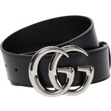 Gucci Women Belts Gucci GG Marmont Wide Leather Belt - Black