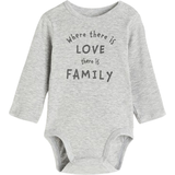 Viscose Bodysuits H&M Baby Long Sleeved Bodysuit - Grey Marl/Family