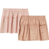 H&M Tiered Cotton Skirts 2-pack - Powder Pink/Hearts (1060505001)