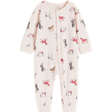 M Night Garments H&M Baby Patterned Sleepsuit - Light Beige/Horses