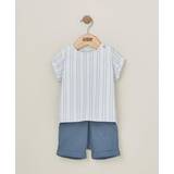 Stripes Other Sets Children's Clothing Mamas & Papas Stripe T-Shirt Short Outfit Set BLUE 9-12 Months