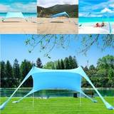 Beach Tents Gr8 Garden Beach Tent Family Sun Shade Shelter Camping UV Resistant Canopy Blue