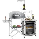 OutSunny Camping Cooking Equipment OutSunny Camping Kitchen with Cupboard Folding Camping Table with Carrying Bag