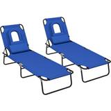Blue Sun Beds Garden & Outdoor Furniture OutSunny Folding Lounger Set 2 Reclining