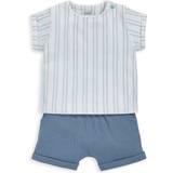 0-1M Other Sets Children's Clothing Mamas & Papas Stripe T-shirt & Short Outfit Set - Blue