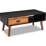 vidaXL Solid Acacia Wood Black/Brown Coffee Table 50x89.9cm