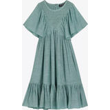 Pocket - Ruffled dresses Whistles Willa Smocked Dress - Sage Green (026038588111)