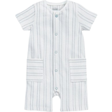 Press-Studs Jumpsuits Children's Clothing Mamas & Papas Stripe Pocket Romper - Blue Ocean (S536E1TB0)