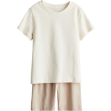 H&M Cotton Jersey Set 2-pack - Light Taupe/Natural White (1229928003)