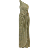 Pleats Dresses Adrianna Papell Stardust Pleated One Shoulder Maxi Dress - Green/Slate