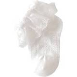 Shein Pair Baby Girls White Lace Trimmed Flower Laced Mesh Breathable Soft And Comfortable Short Socks For Daily Wear