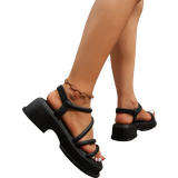 Shein Women's Thick Heel Platform Wedge Sandals, Summer 2023 New Arrivals, Outdoor Beach Roman Style Slippers