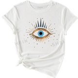 Shein EZwear Women's Eye Print Short Sleeve T-Shirt