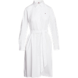 Organic - Organic Fabric Dresses Tommy Hilfiger Essential Stripe Knee Length Shirt Dress - Optic White