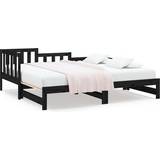 vidaXL Pull-Out Day Bed Black Sofa 203.5cm