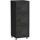 Black Storage Cabinets Homcom 3-Tier Black Storage Cabinet 38x103cm