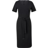 Knee Length Dresses - Slim Comma Sheath Dress - Black