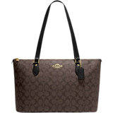 Coach Gallery Tote Bag In Signature Canvas - Gold/Brown Black