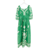 River Island Puff Sleeve Swing Maxi Dress - Green