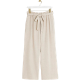 River Island Linen Blend Belted Wide Leg Trousers - Stone