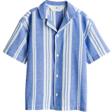 H&M Kid's Short Sleeved Resort Shirt - Blue/White Striped (1229019001)
