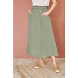 Green - Women Skirts Yumi Italian Linen Skirt