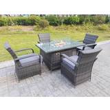 Fimous 4 Seater Patio Dining Set, 1 Table incl. 4 Chairs