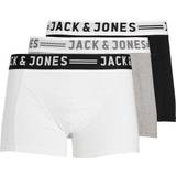Jack & Jones Men Underwear Jack & Jones Sense Trunks 3-pack - White/Light Grey Melange