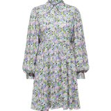 Selected Judita Floral Shirt Dress - Violet Tulip