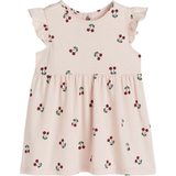 H&M Jersey With Frills Dress - White/Strawberry (0928133060)